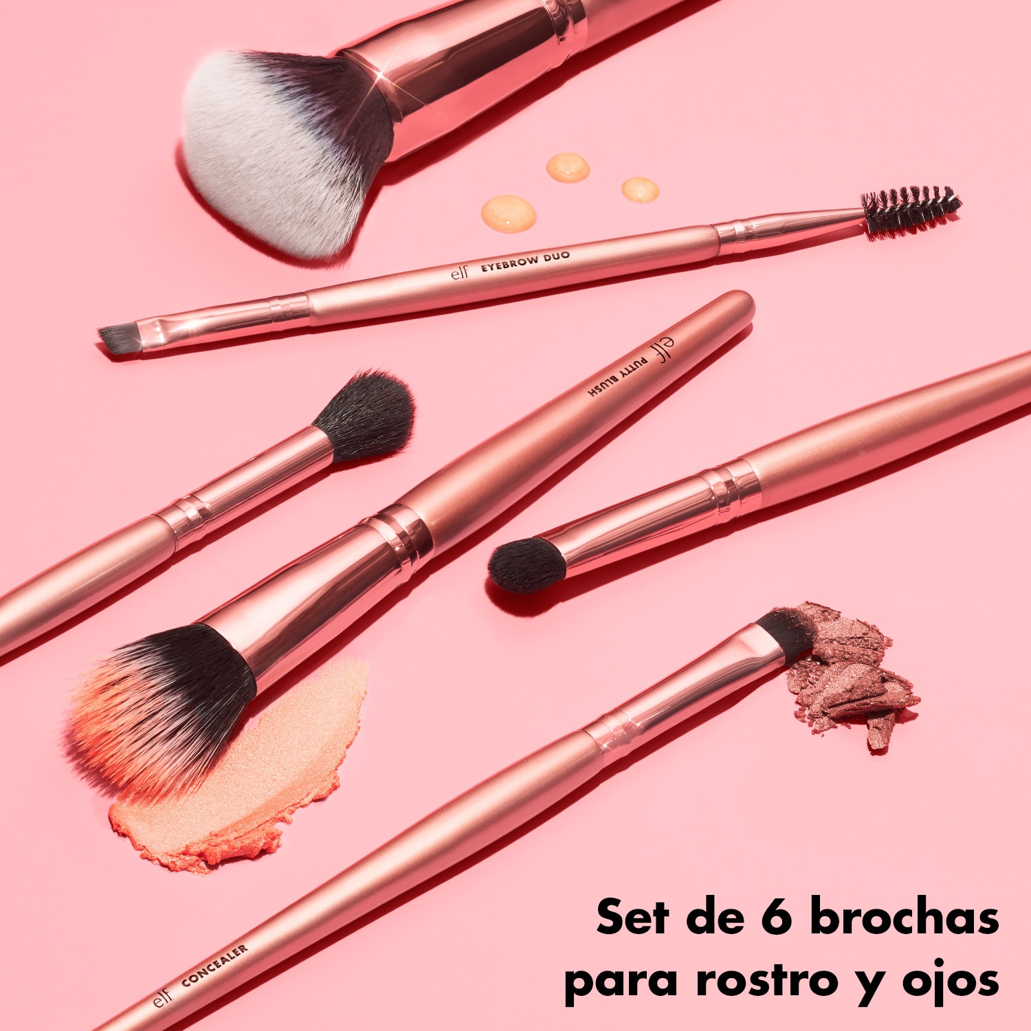 E.L.F. FLAWLESS FACE & EYE BRUSH SET - 6 PIECE (JUEGO DE BROCHAS)